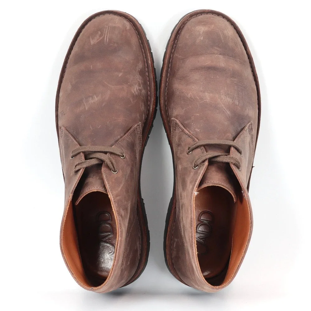 JADD Desert Boots Mens 9.5 Brown Leather Vibram Lug Sole England Casual Chukka